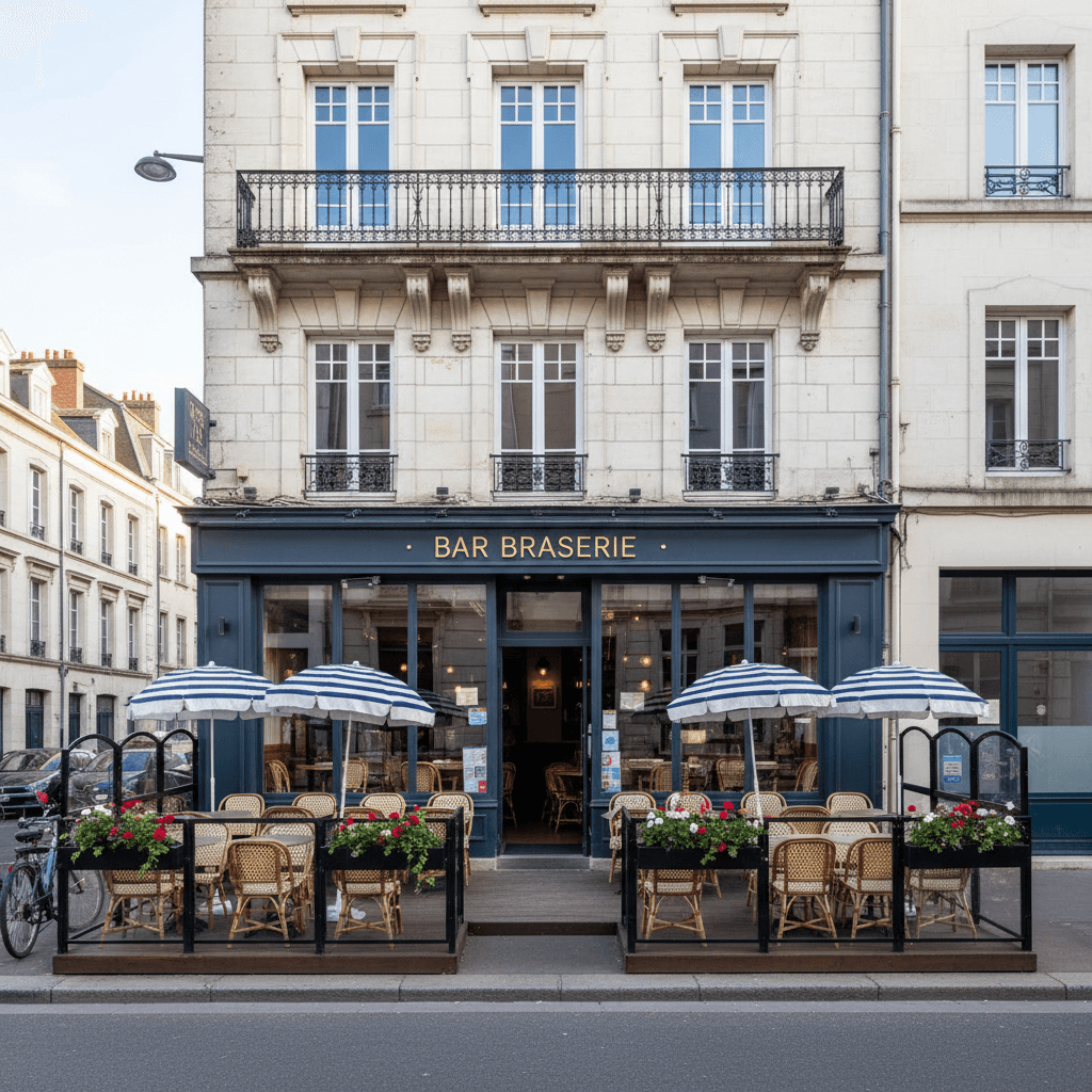 Bar-brasserie 92m² à Nantes : terrasse - licence IV
