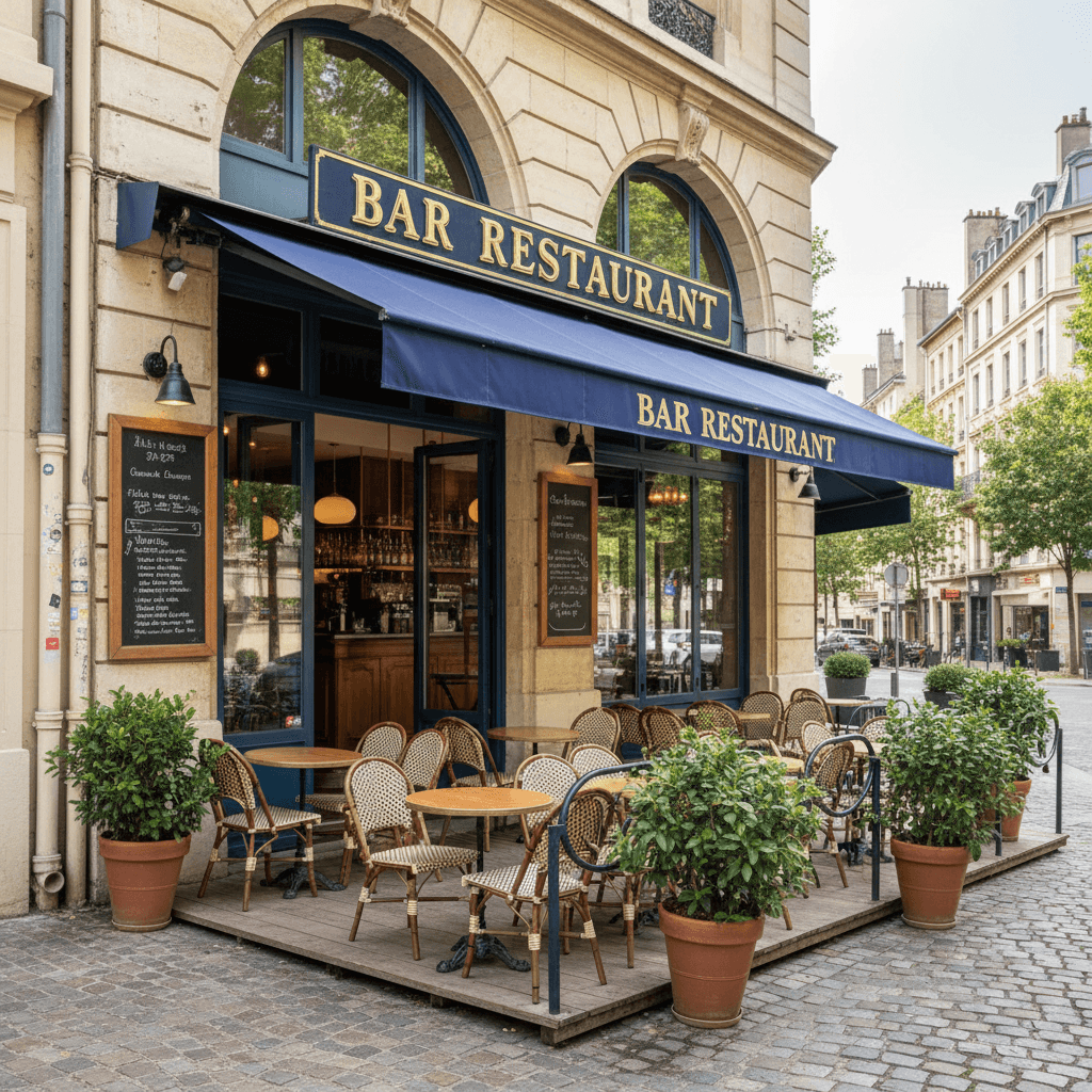 Restaurant 60m² à Lyon : terrasse - licence IV