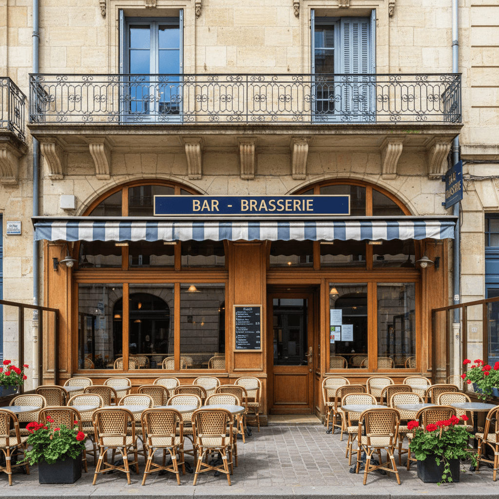 Bar-brasserie 70m² à Bordeaux : terrasse - licence IV