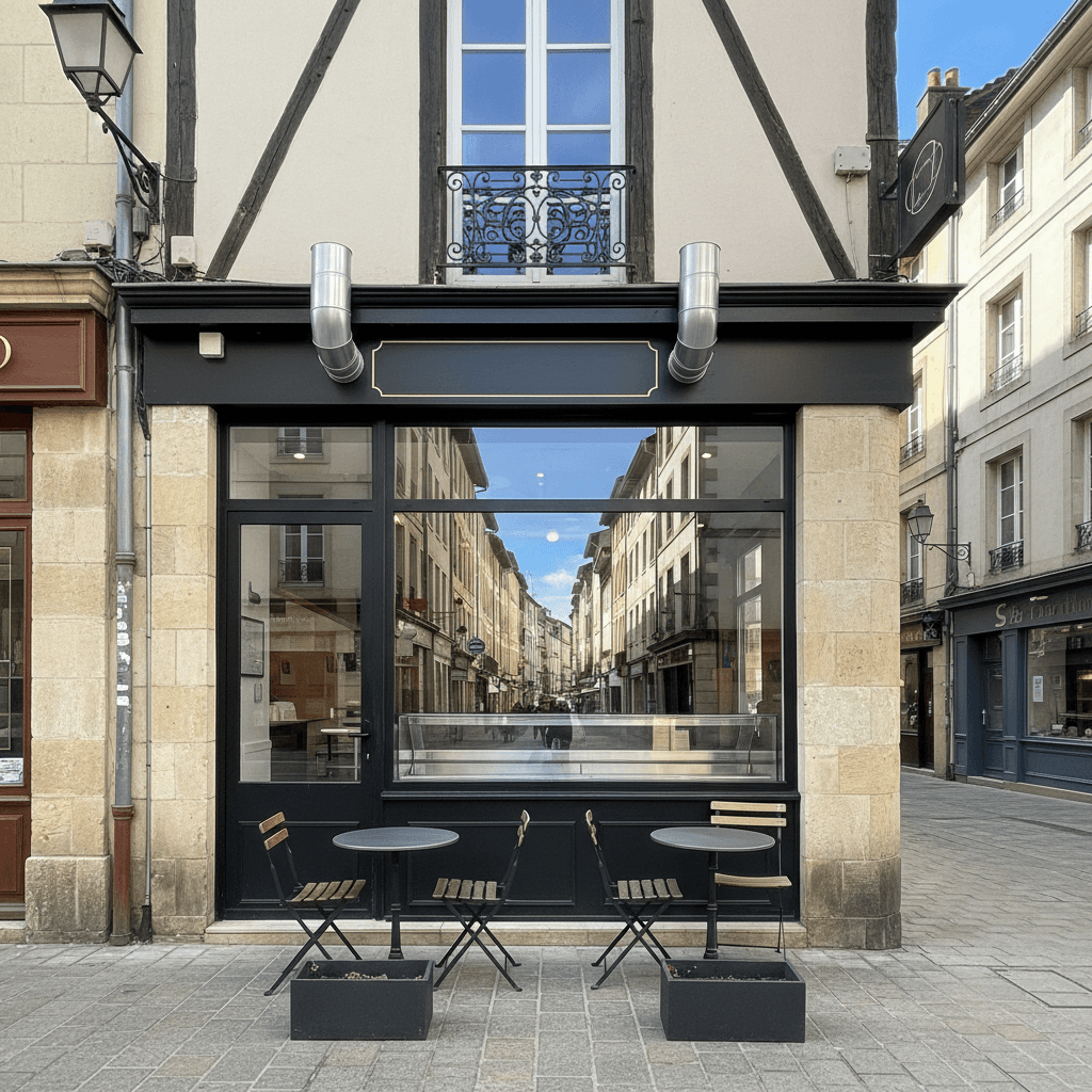 Fast-food 20m² à Bayonne : terrasse - extraction