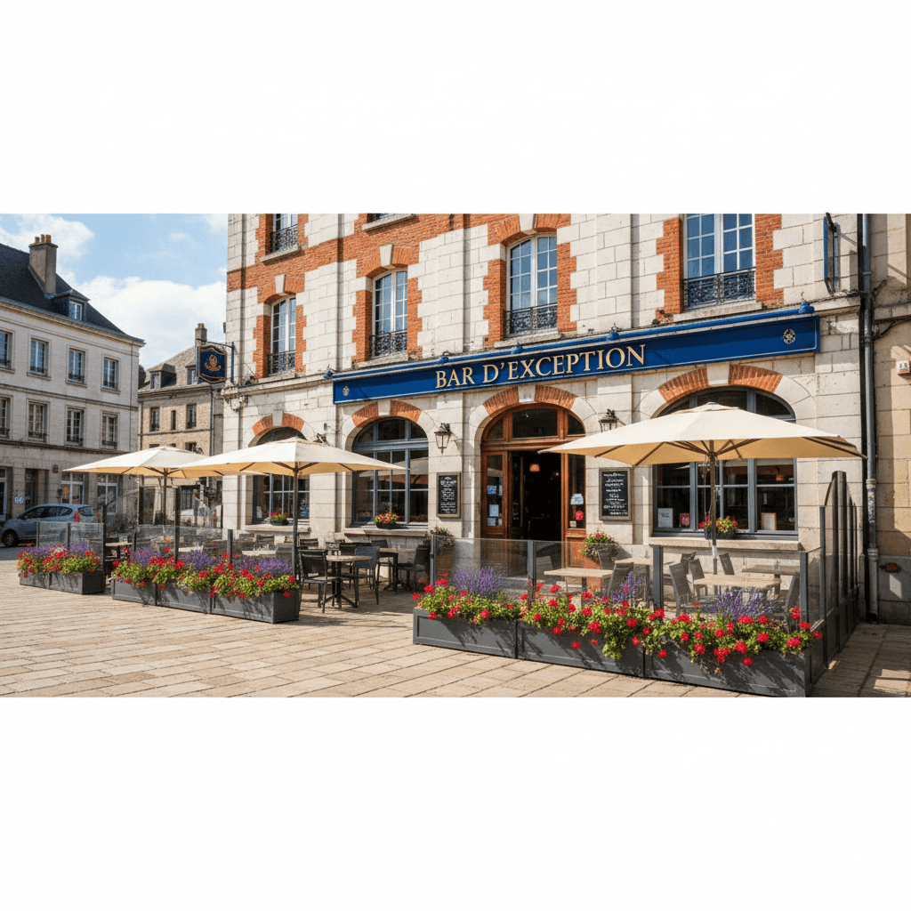 Bar-brasserie 60m² à Rouen : terrasse - licence IV