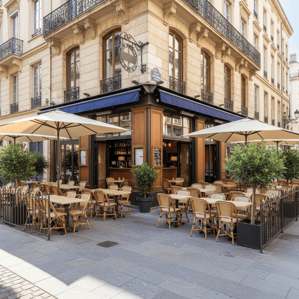 Restaurant 35m² à Lyon : terrasse - licence IV