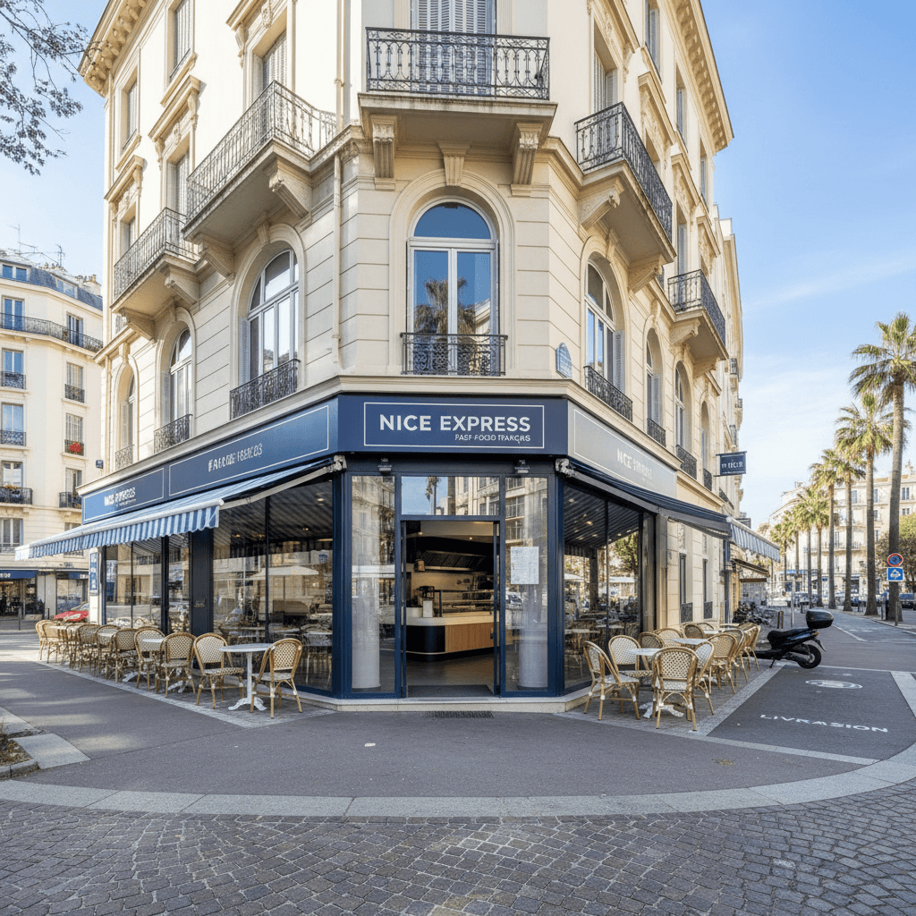 Fast-food 76m² à Nice : terrasse - licence IV