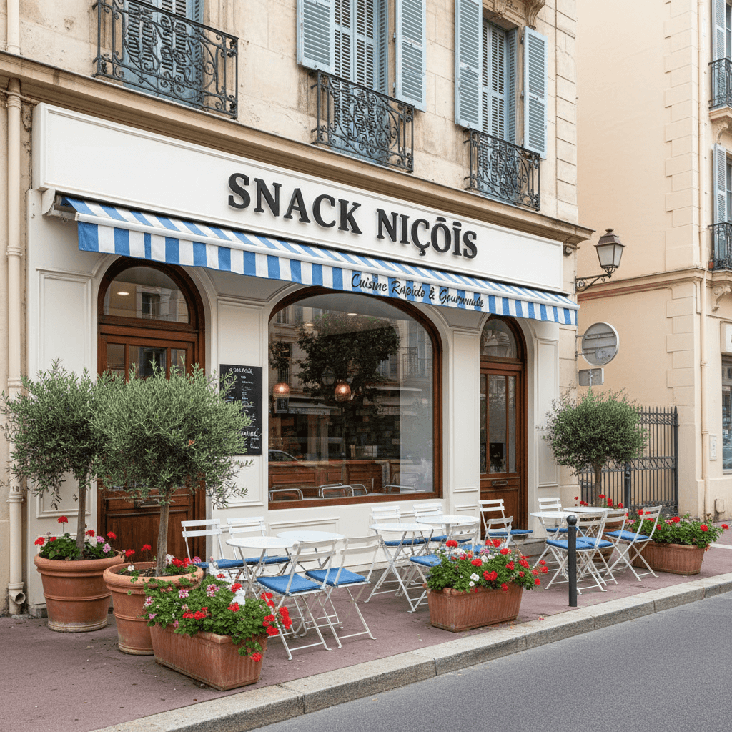 Fast-food 33m² à Nice : terrasse - extraction