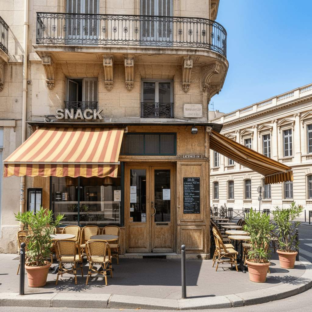 Snack à Marseille : terrasse - licence IV