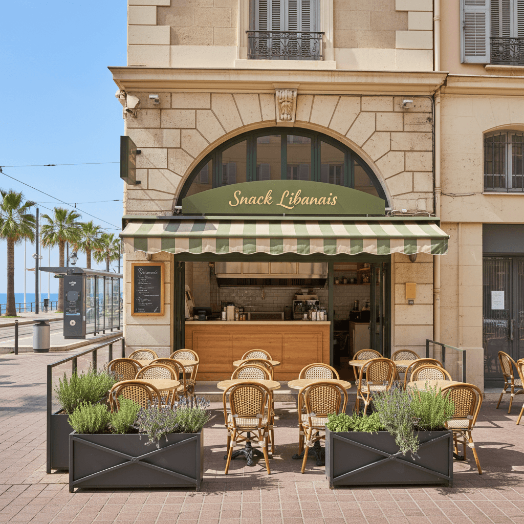 Snack 40m² à Nice : terrasse - extraction