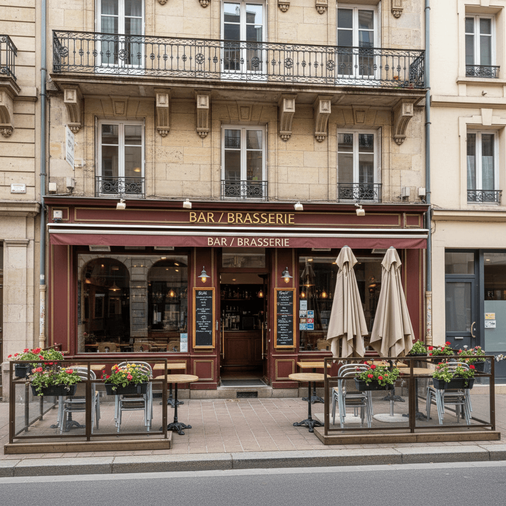 Bar-brasserie 88m² à Grenoble : terrasse - licence IV