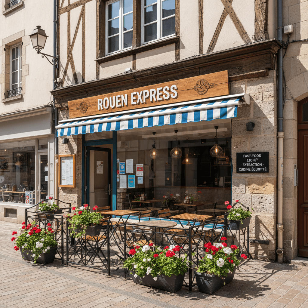 Fast-food 110m² à Rouen : extraction - cuisine équipée