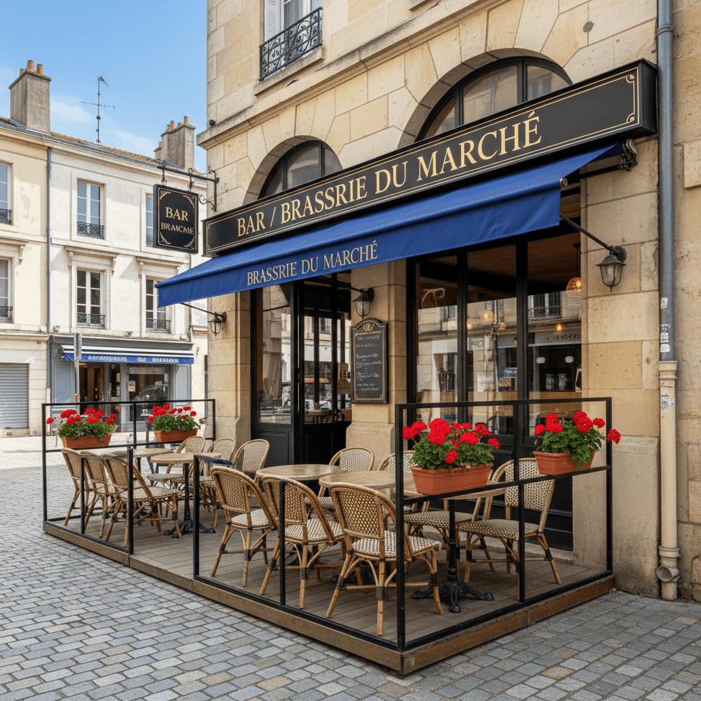 Bar-brasserie 77m² à Bordeaux : terrasse - licence IV