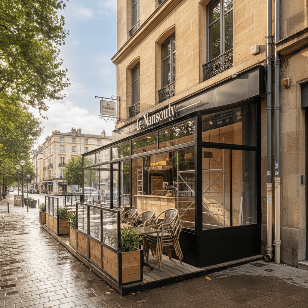 Bar-brasserie 77m² à Bordeaux : terrasse - licence IV