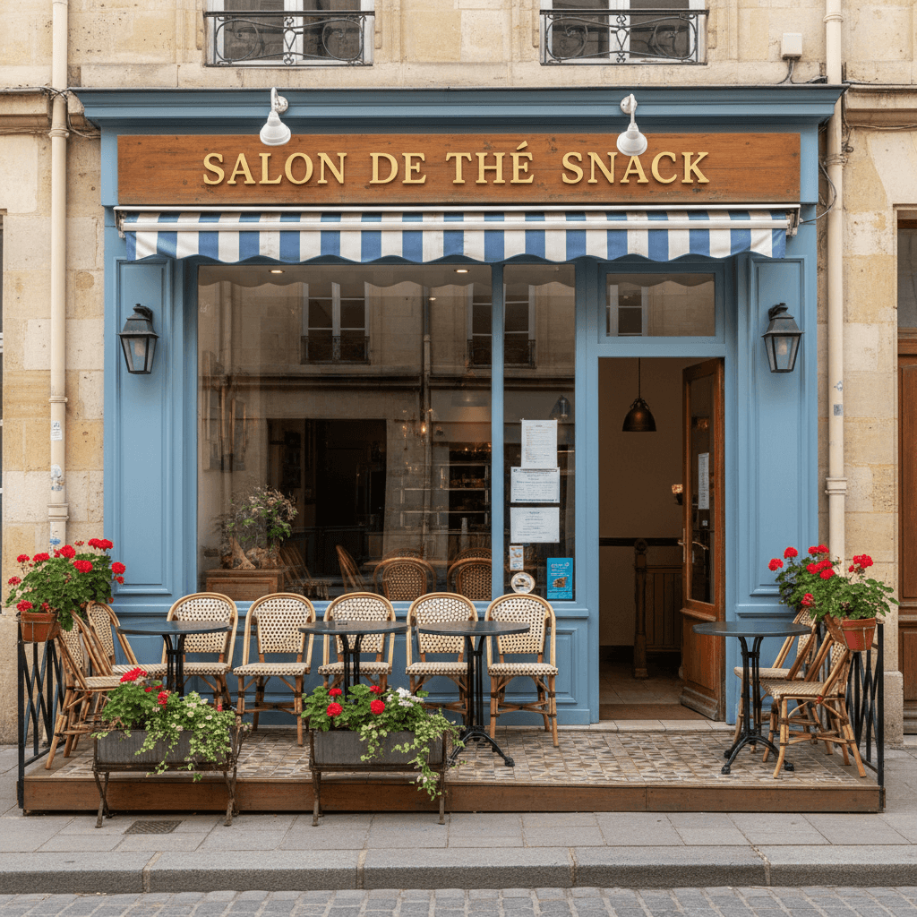Snack 70m² à Bordeaux : terrasse - climatisation