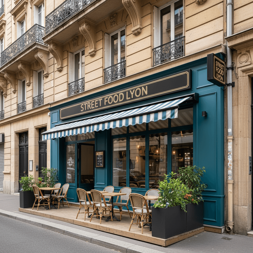 Fast-food à Lyon : terrasse - licence IV
