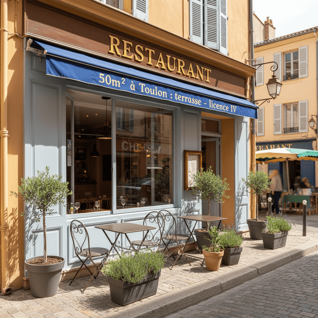 Restaurant 50m² à Toulon : terrasse - licence IV