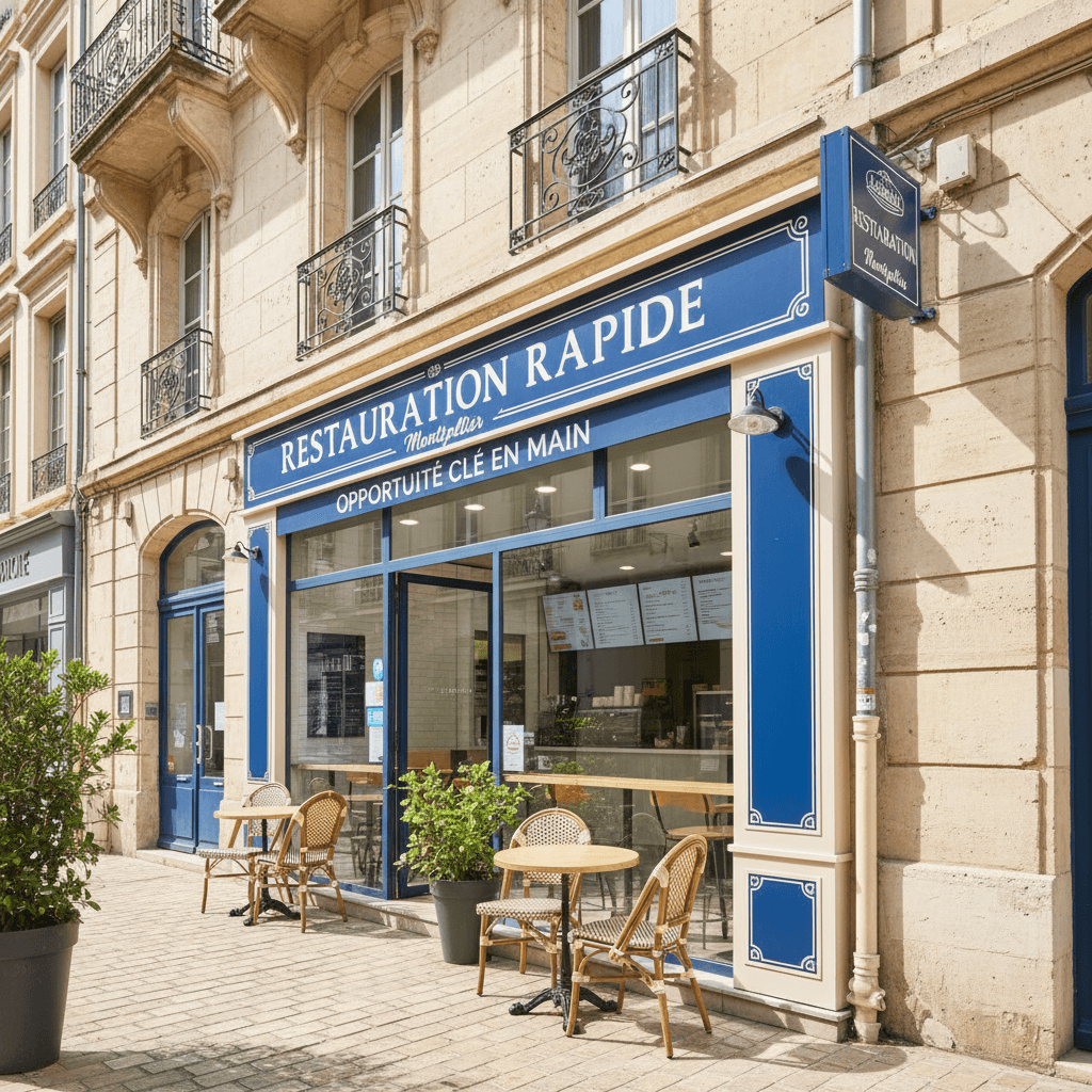 Fast-food 95m² à Montpellier : terrasse - licence IV