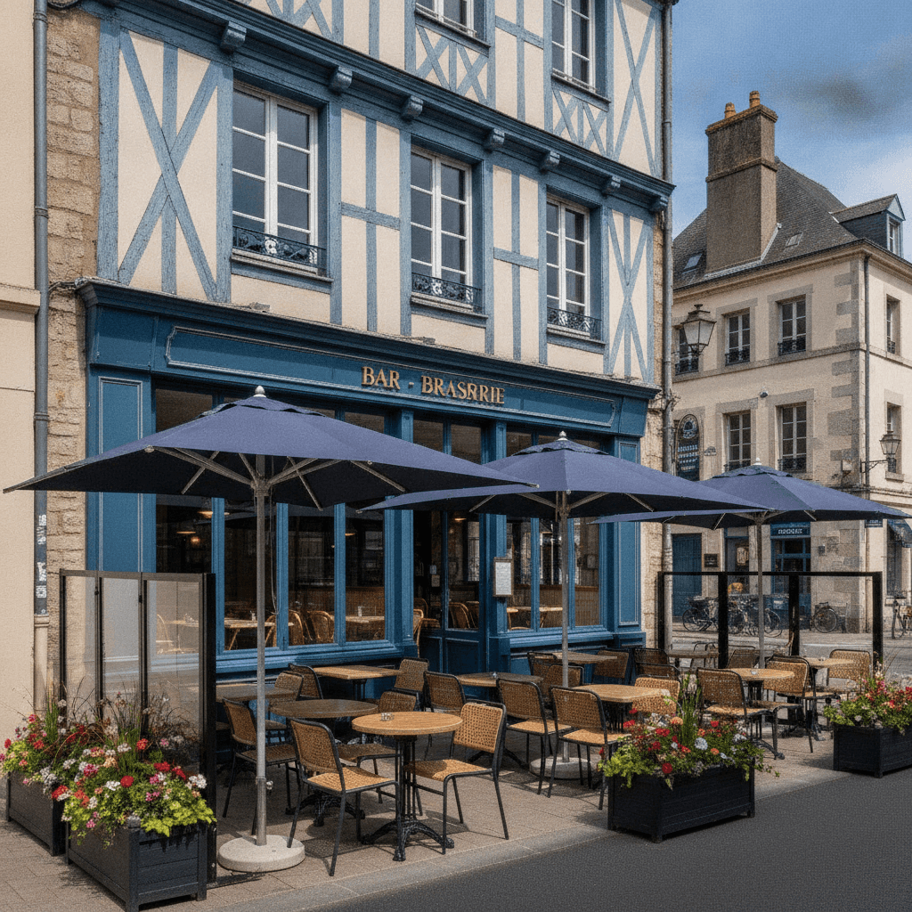 Bar-brasserie 90m² à Rouen : terrasse - licence IV