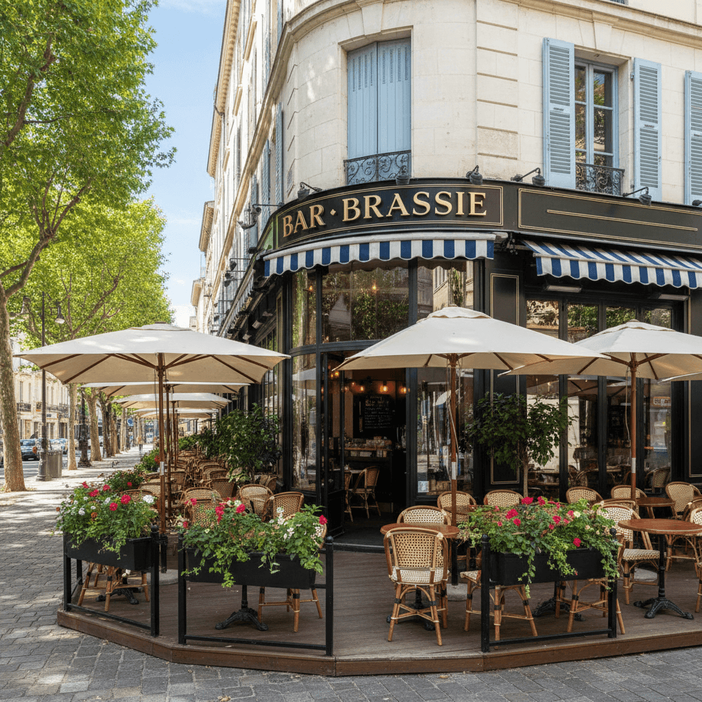 Bar-brasserie 319m² à Montpellier : terrasse - licence IV