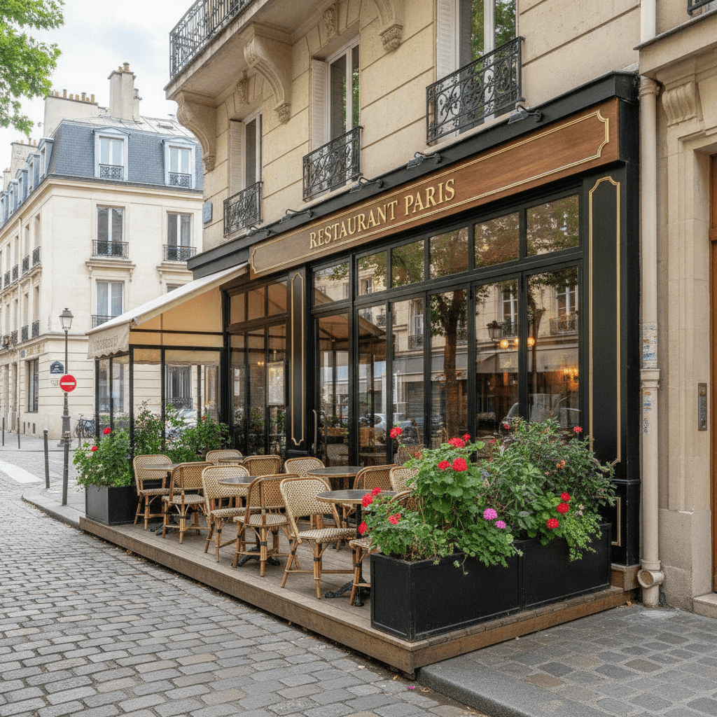 Restaurant 20 couverts à Paris : terrasse - extraction