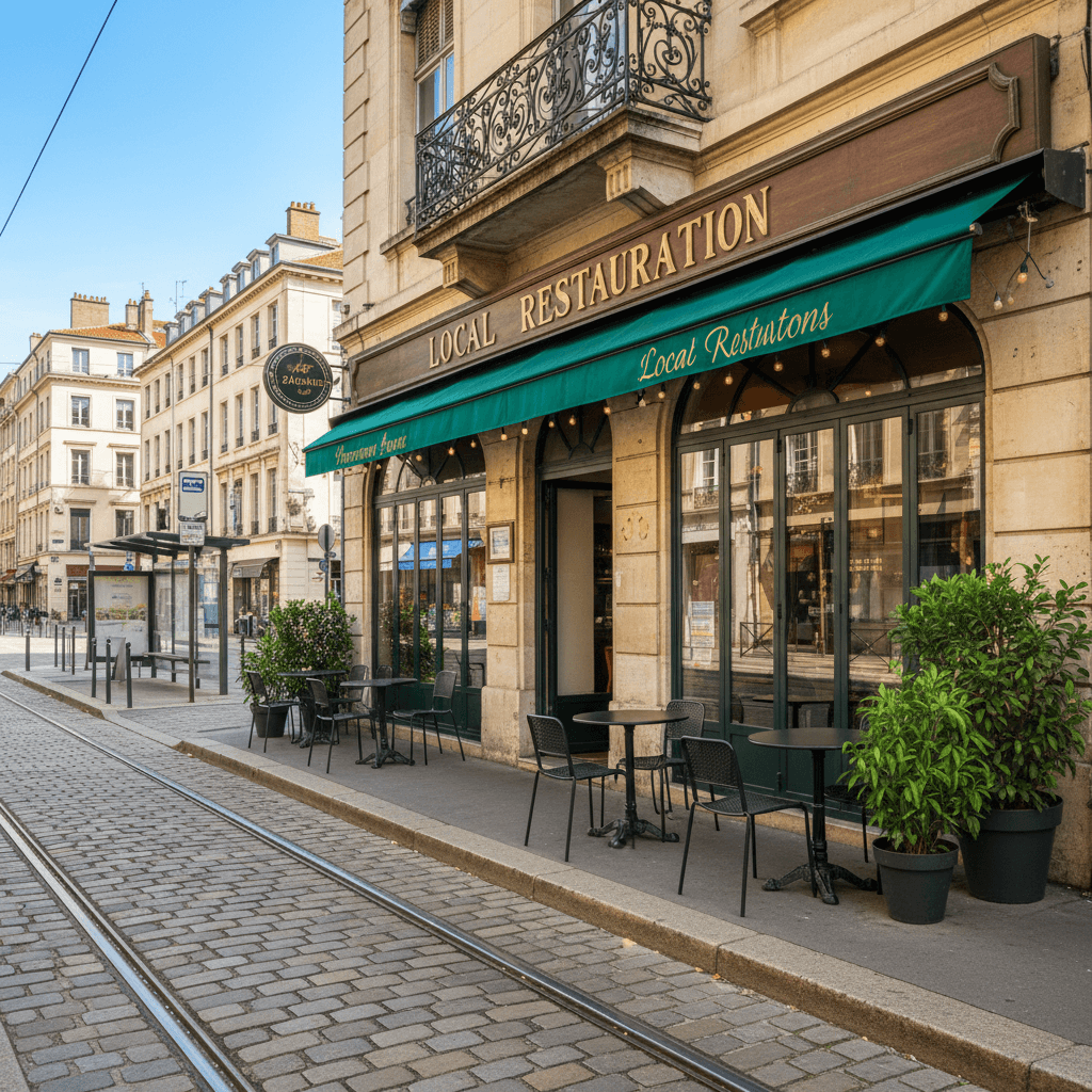 Fast-food 100m² à Lyon : terrasse - extraction