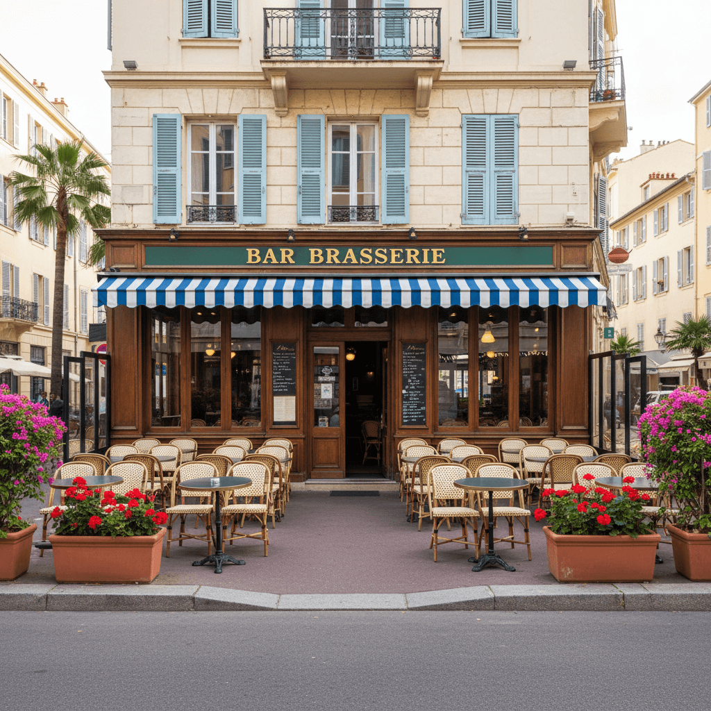 Bar-brasserie 340m² à Nice : terrasse - licence IV