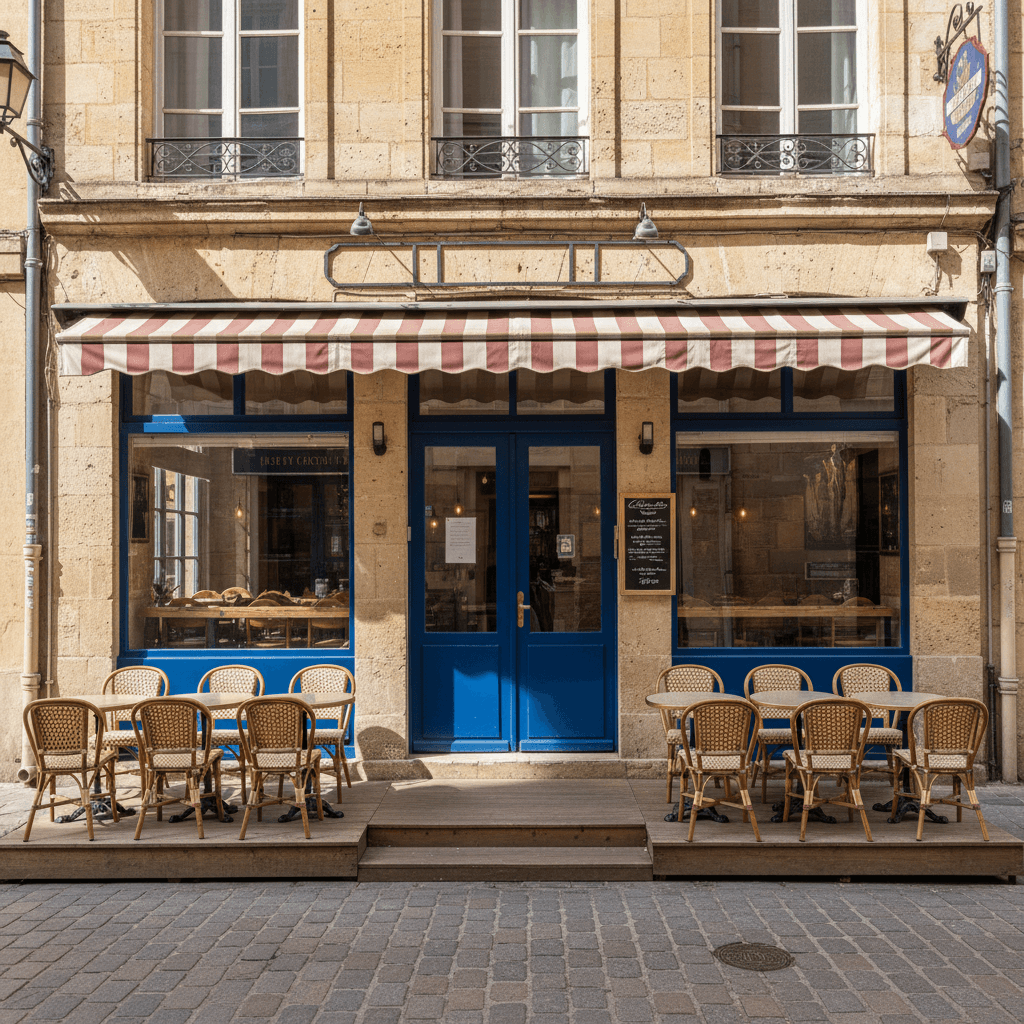 Restaurant 66m² à Bordeaux : terrasse - extraction