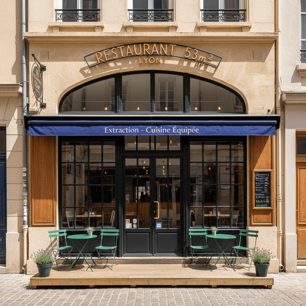 Restaurant 53m² à Lyon : extraction - cuisine équipée