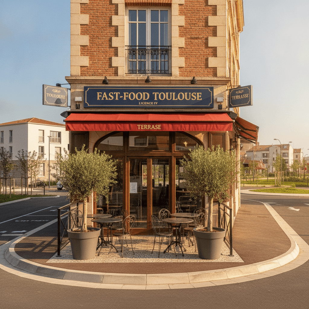 Fast-food à Toulouse : terrasse - licence IV