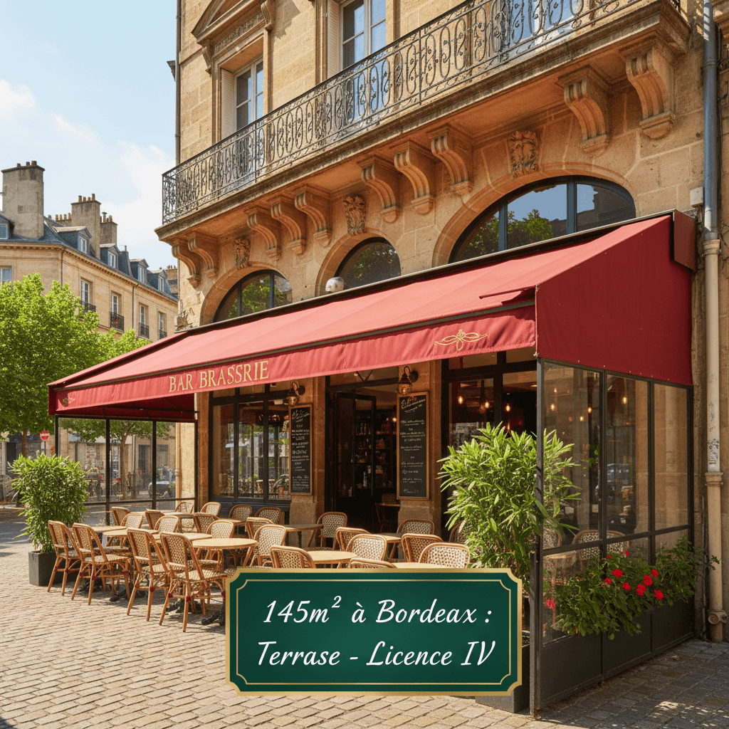 Bar-brasserie 145m² à Bordeaux : terrasse - licence IV