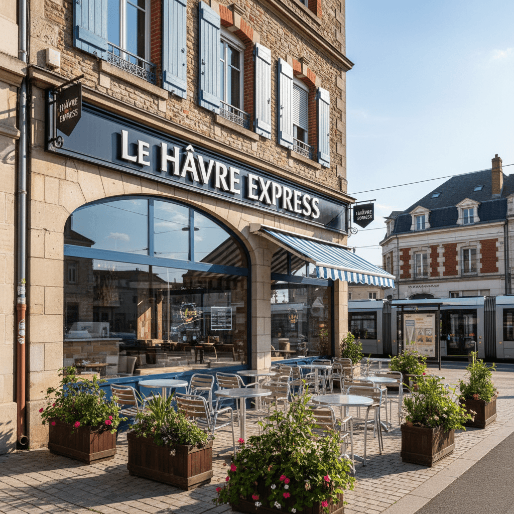 Fast-food 288m² à Le Havre : terrasse - licence IV