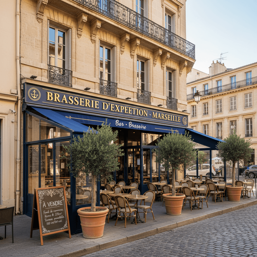 Bar-brasserie 270m² à Marseille : terrasse - licence IV