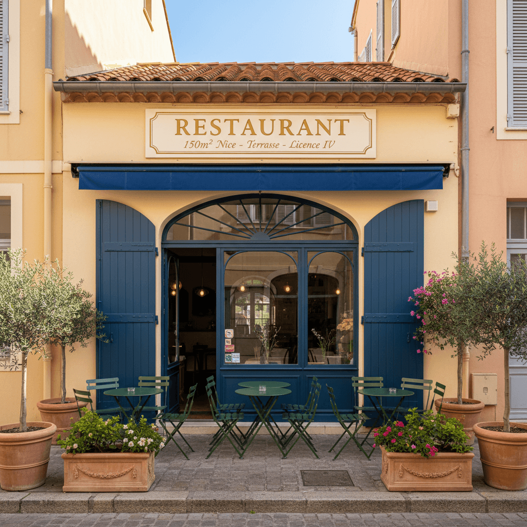 Restaurant 150m² à Nice : terrasse - licence IV