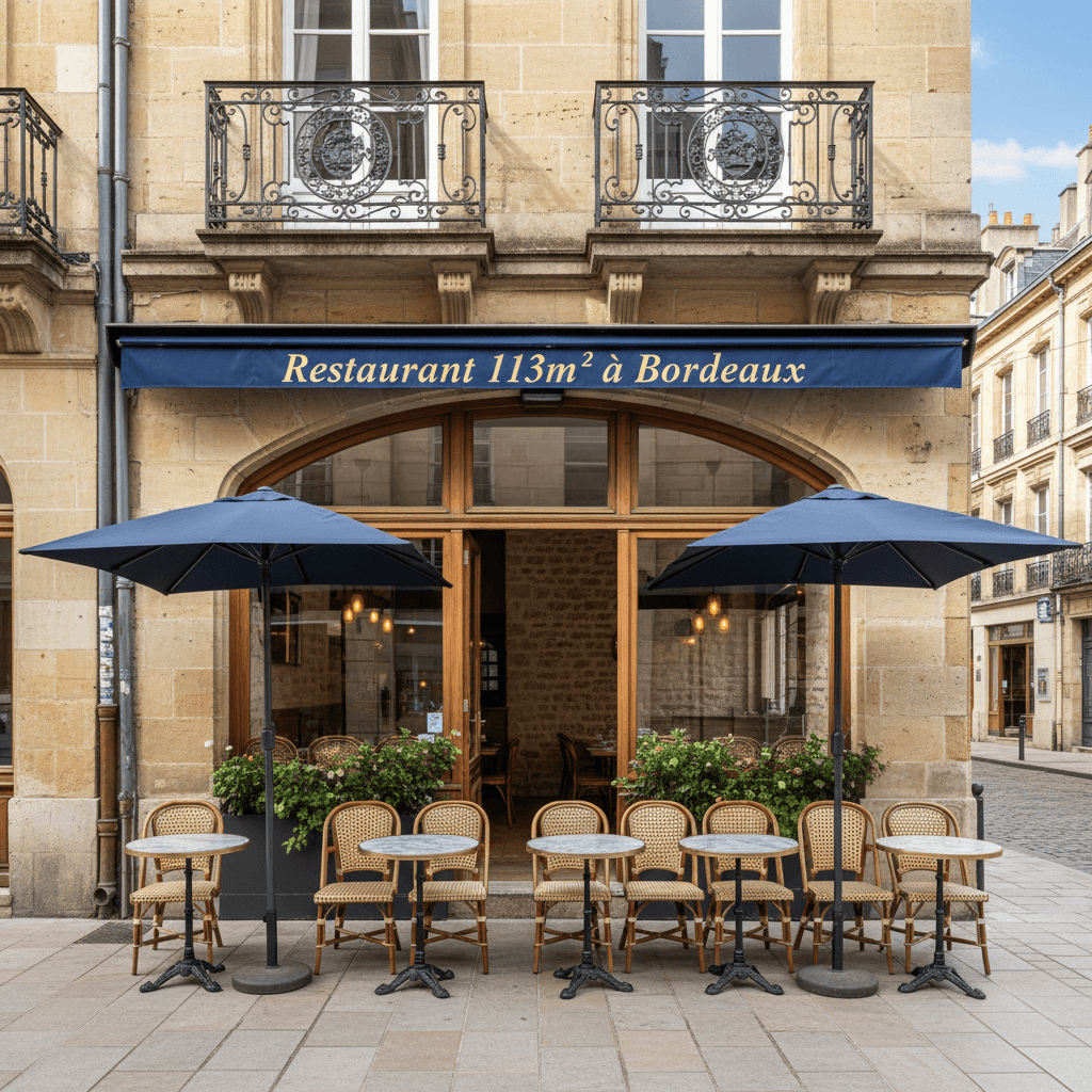 Restaurant 113m² à Bordeaux : terrasse - extraction