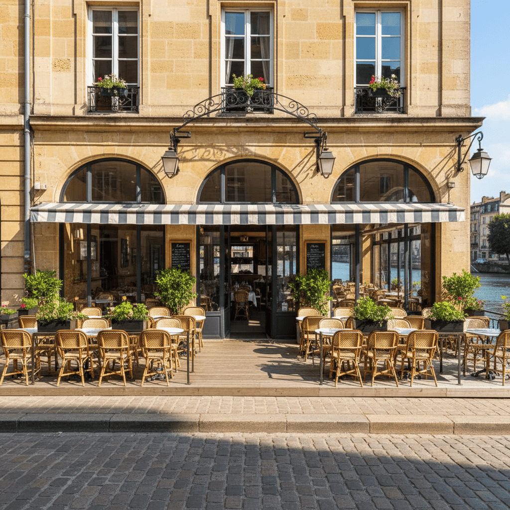 Restaurant à Bordeaux : terrasse - extraction
