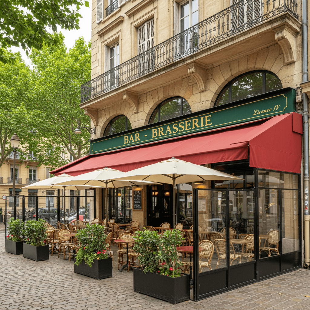 Bar-brasserie 180m² à Lyon : terrasse - licence IV