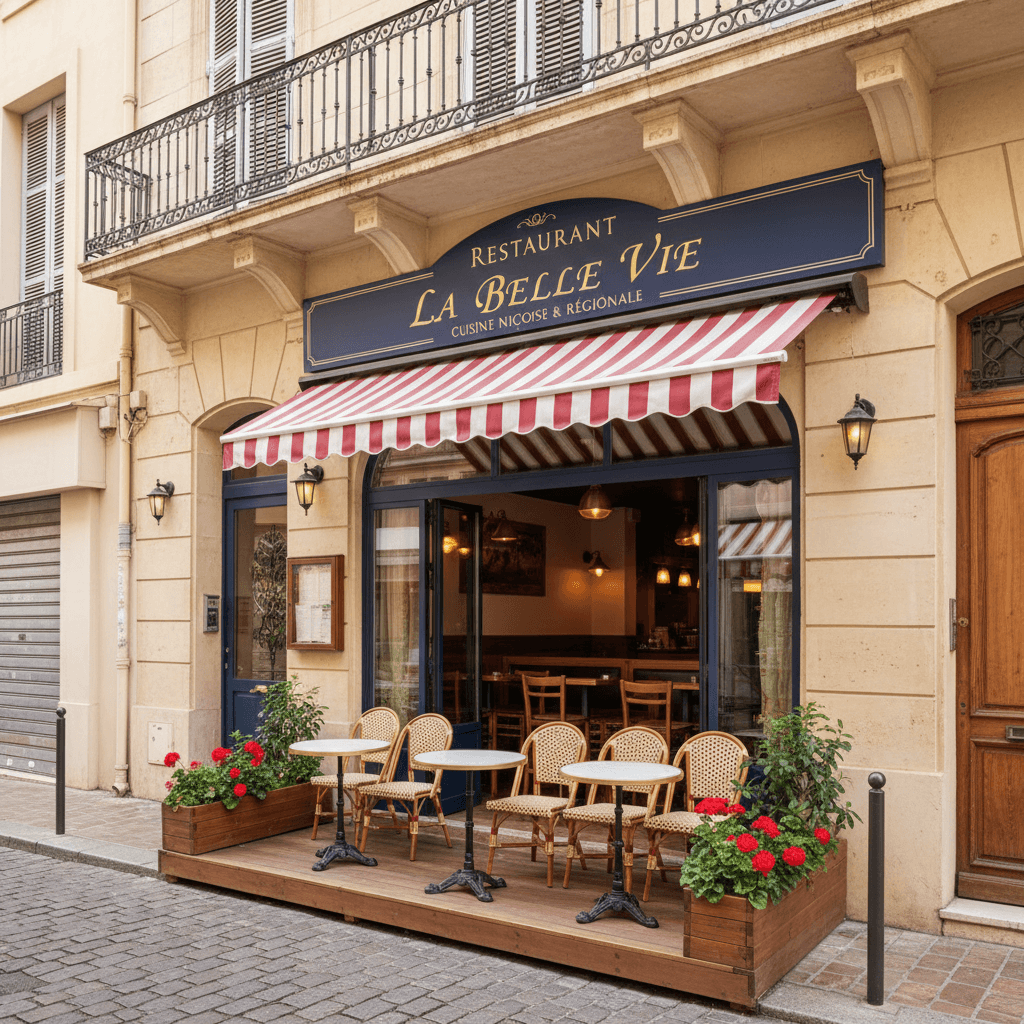 Restaurant 72m² à Nice : terrasse - licence IV