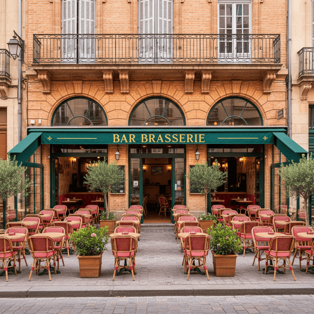 Bar-brasserie 380m² à Toulouse : terrasse - licence IV