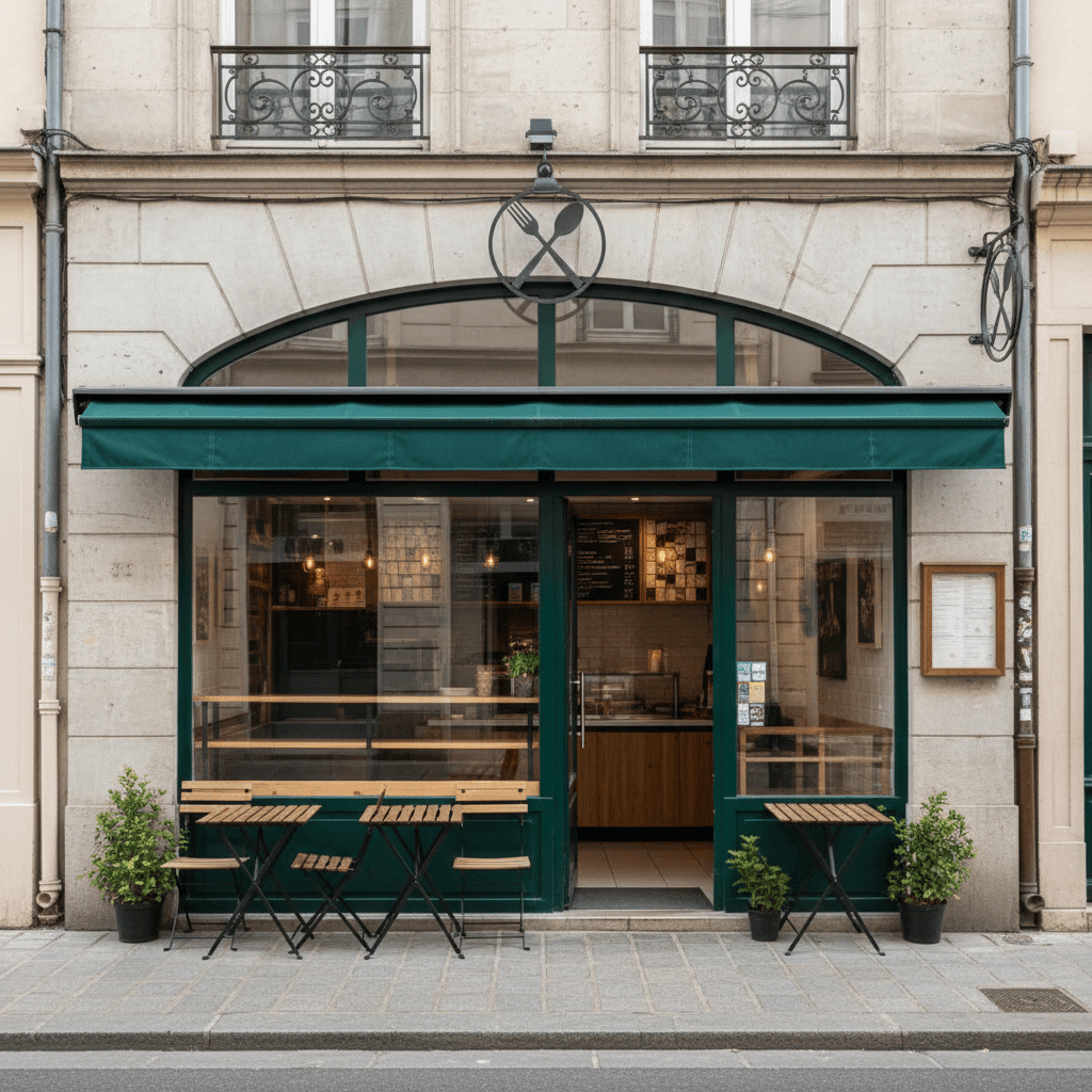 Fast-food 35m² à Nantes : terrasse - extraction