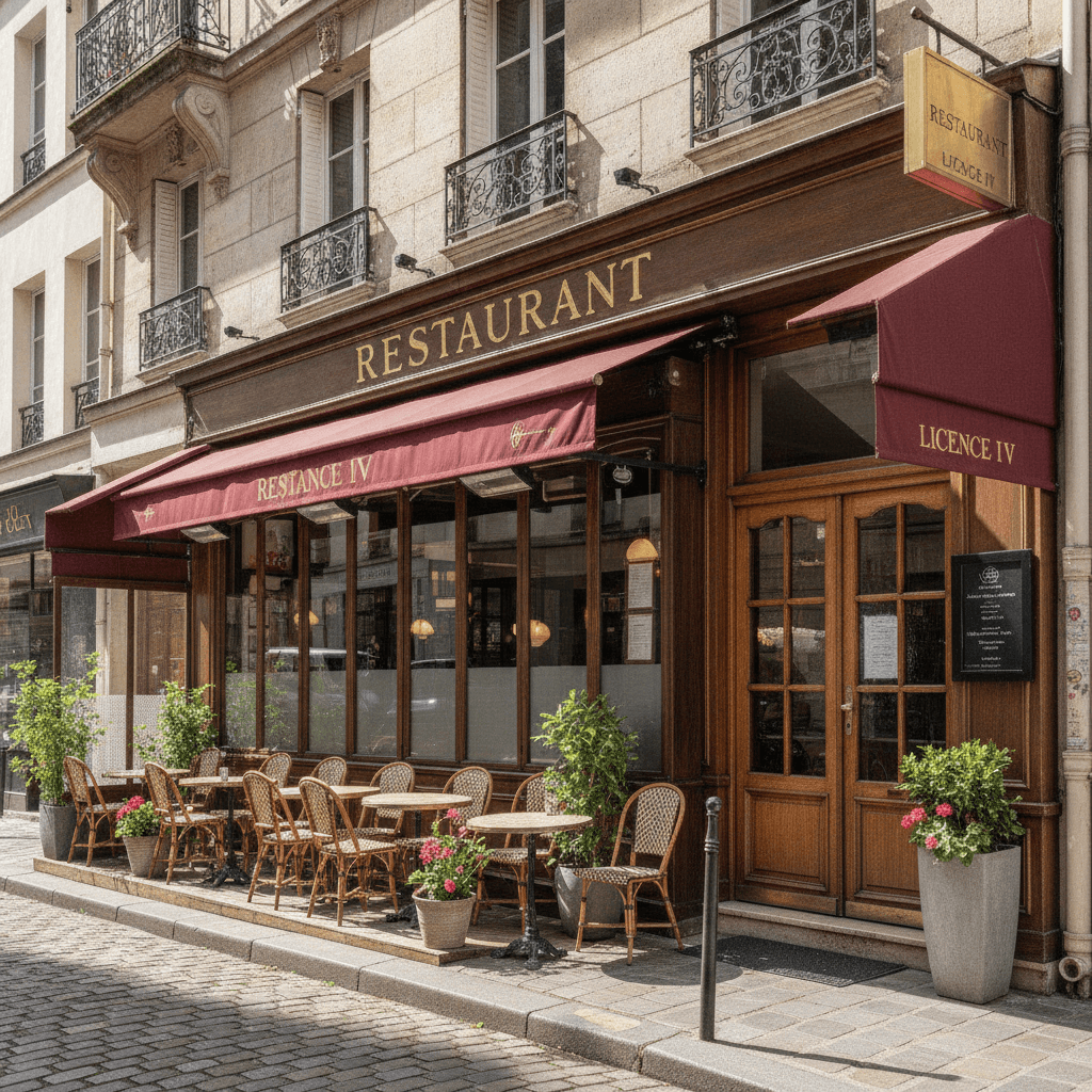 Restaurant 55 couverts à Paris : terrasse - licence IV
