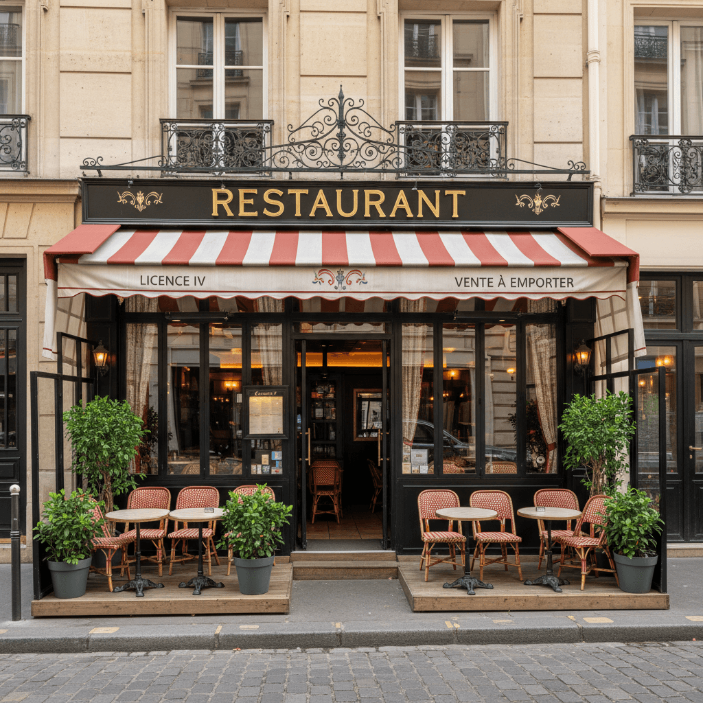 Restaurant 42 couverts à Paris : terrasse - licence IV en liquidation judiciaire