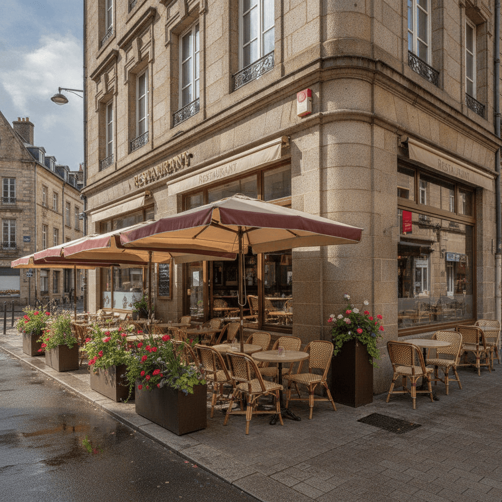 Restaurant 55m² à Rennes : terrasse - licence IV