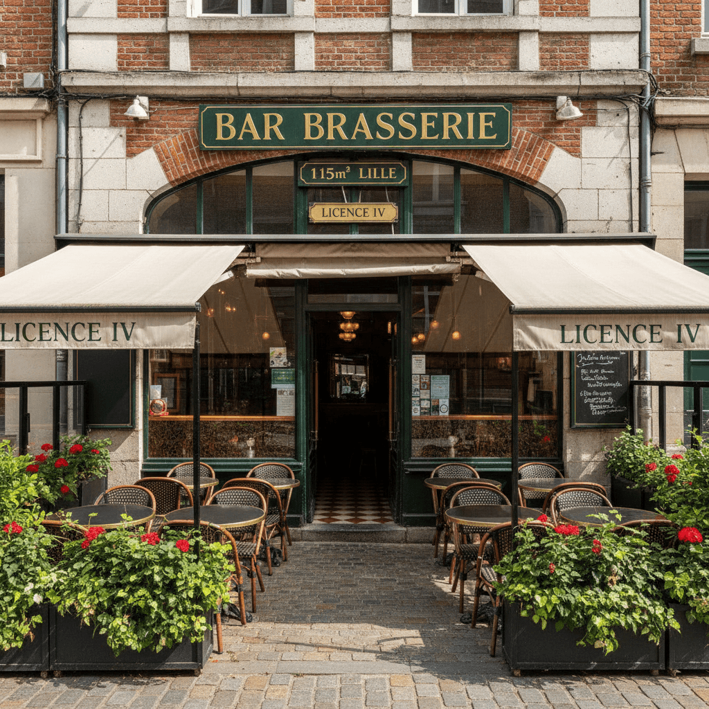 Bar-brasserie 115m² à Lille : terrasse - licence IV