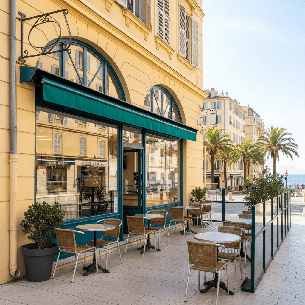 Fast-food 34m² à Nice : terrasse - extraction