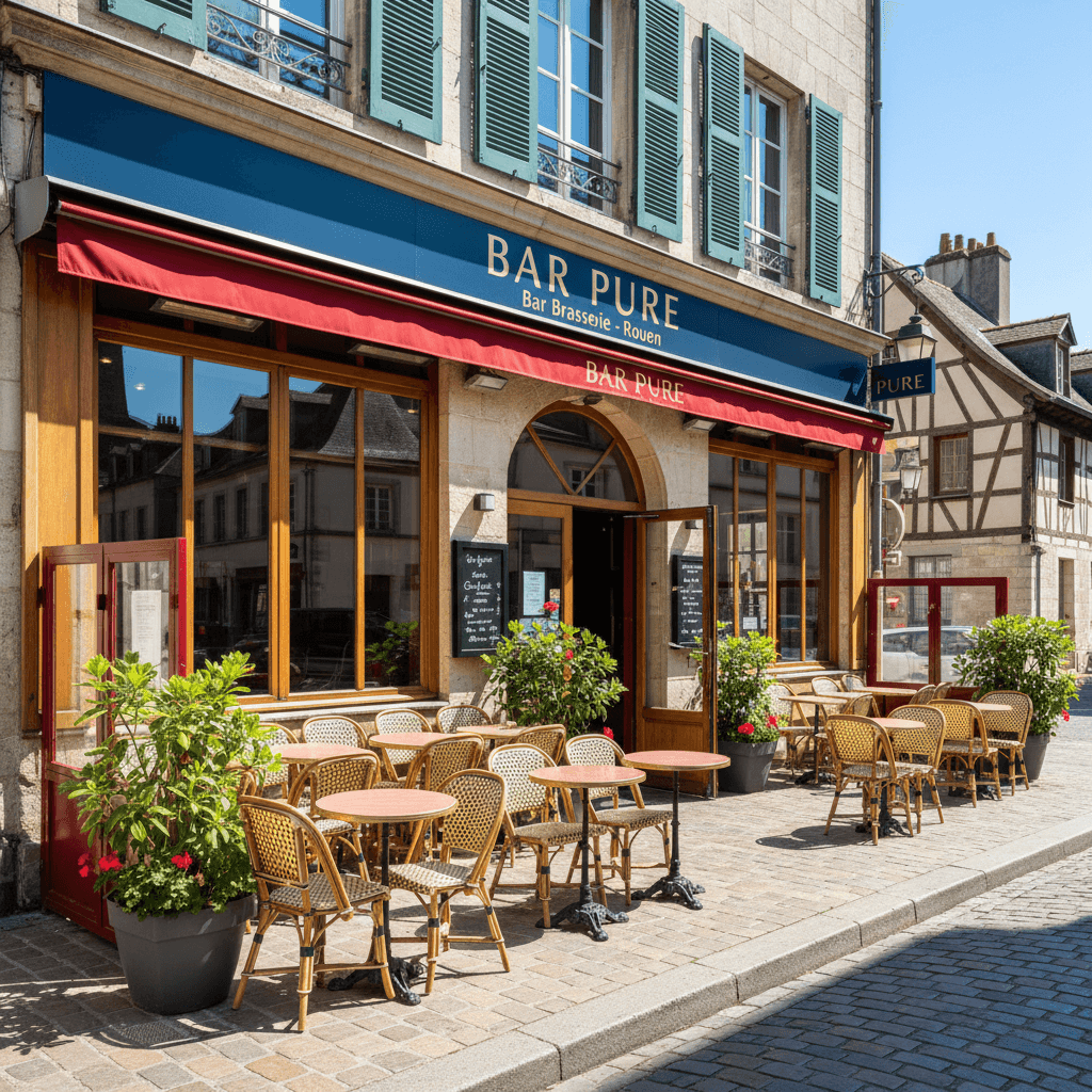 Bar-brasserie 80m² à Rouen : terrasse - licence IV