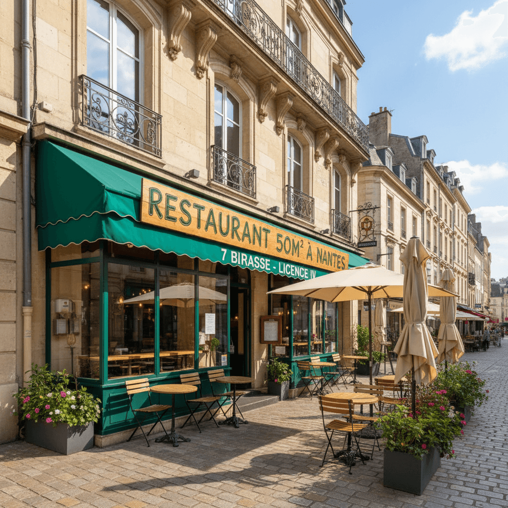 Restaurant 50m² à Nantes : terrasse - licence IV
