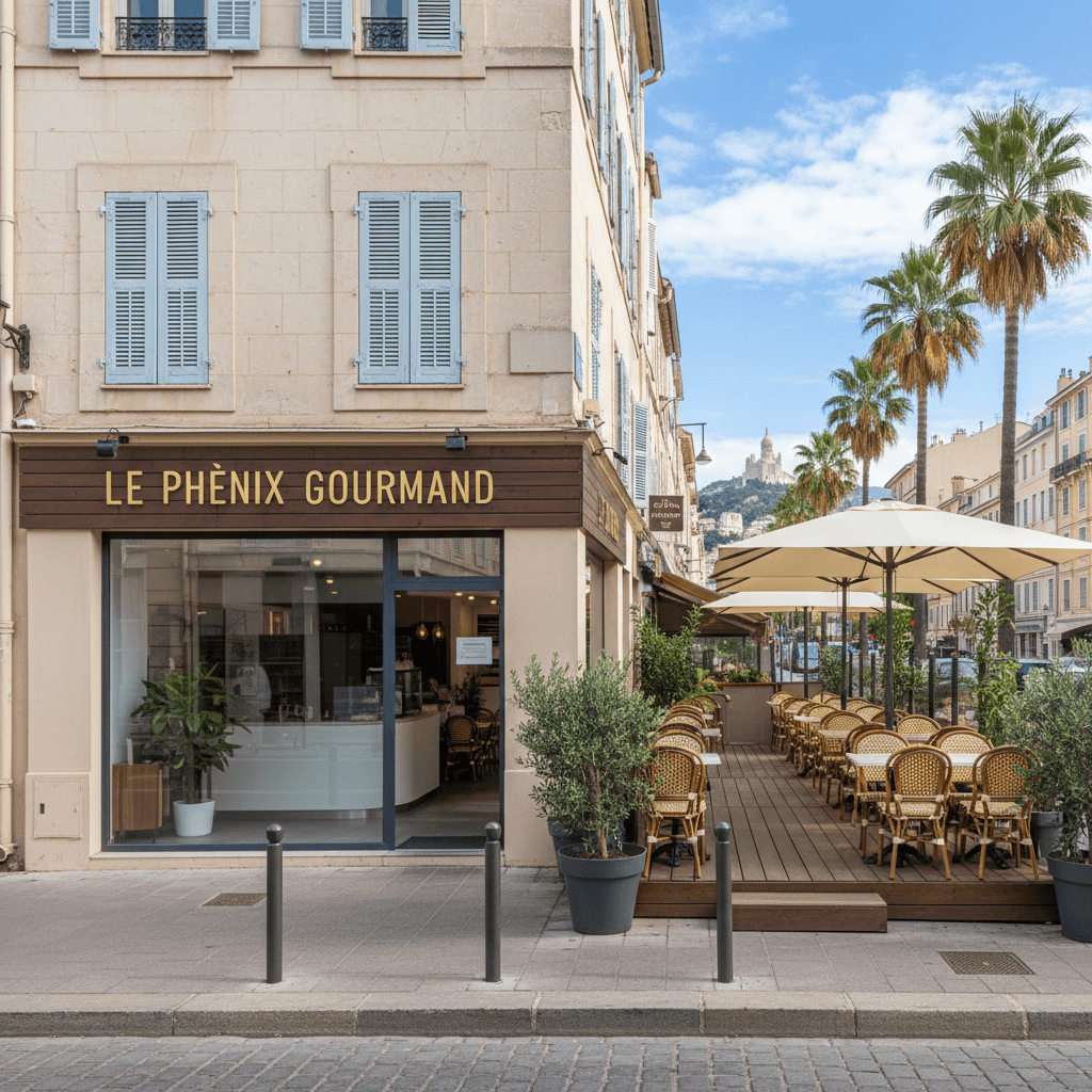 Fast-food 26m² à Marseille : terrasse - licence IV