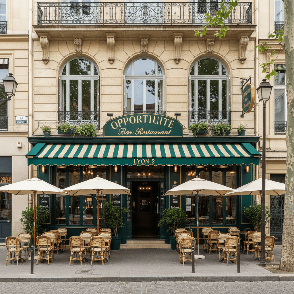 Bar-brasserie 180m² à Lyon : terrasse - licence IV