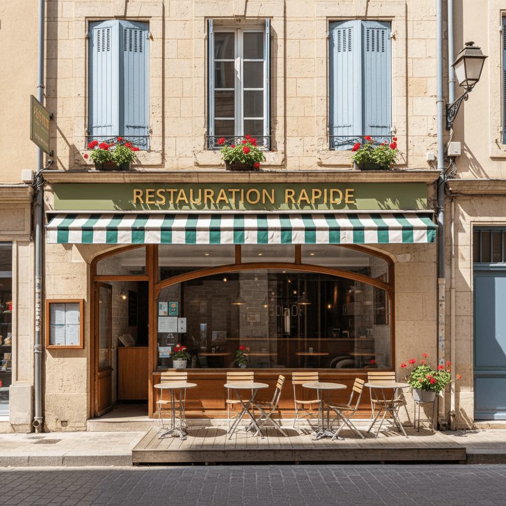 Fast-food 64m² à Montpellier : terrasse - extraction