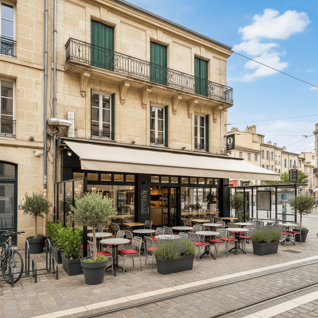 Fast-food à Montpellier : terrasse - extraction