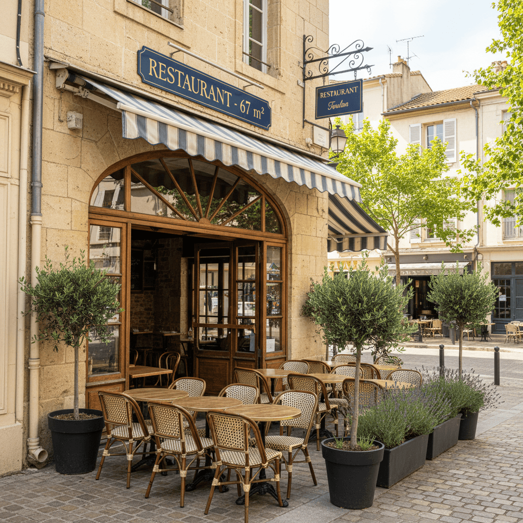 Restaurant 67m² à Toulon : terrasse - licence IV