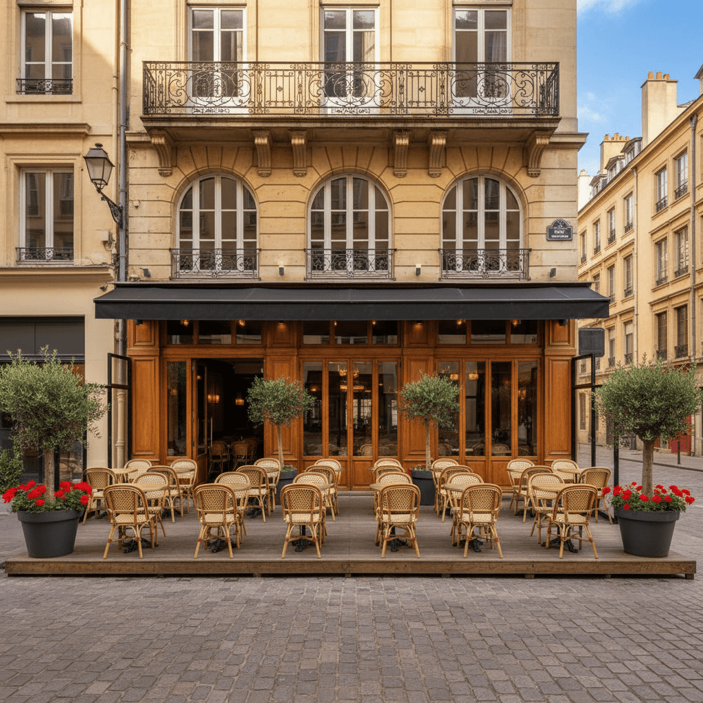 Restaurant 120m² à Lyon : terrasse - extraction