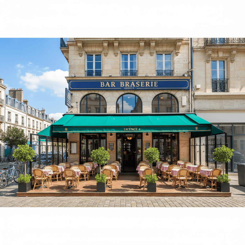 Bar-brasserie 91m² à Nantes : terrasse - licence IV